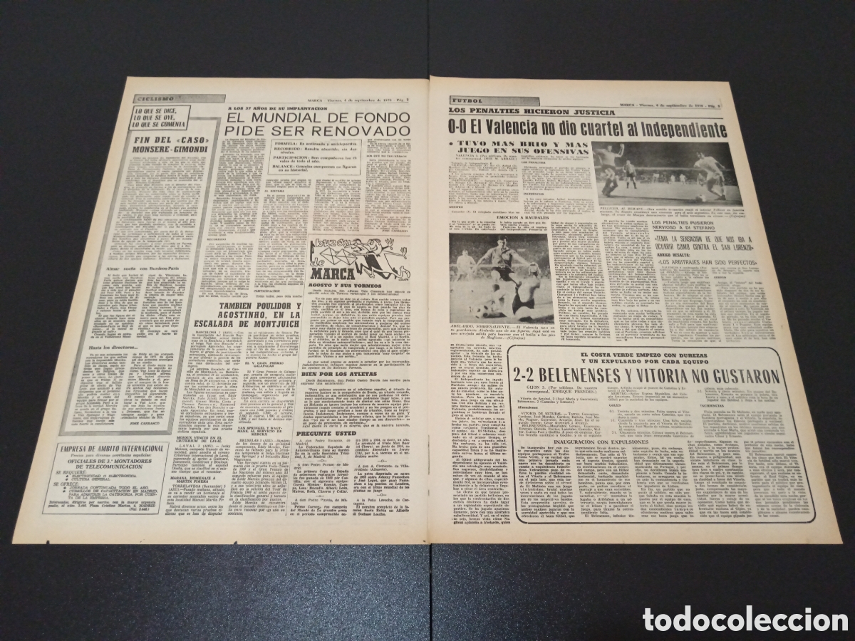 Coleccionismo deportivo: MARCA 04/09/1970 - Foto 2