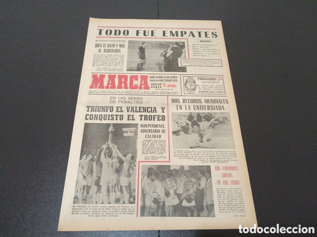 Coleccionismo deportivo: MARCA 04/09/1970 - Foto 1