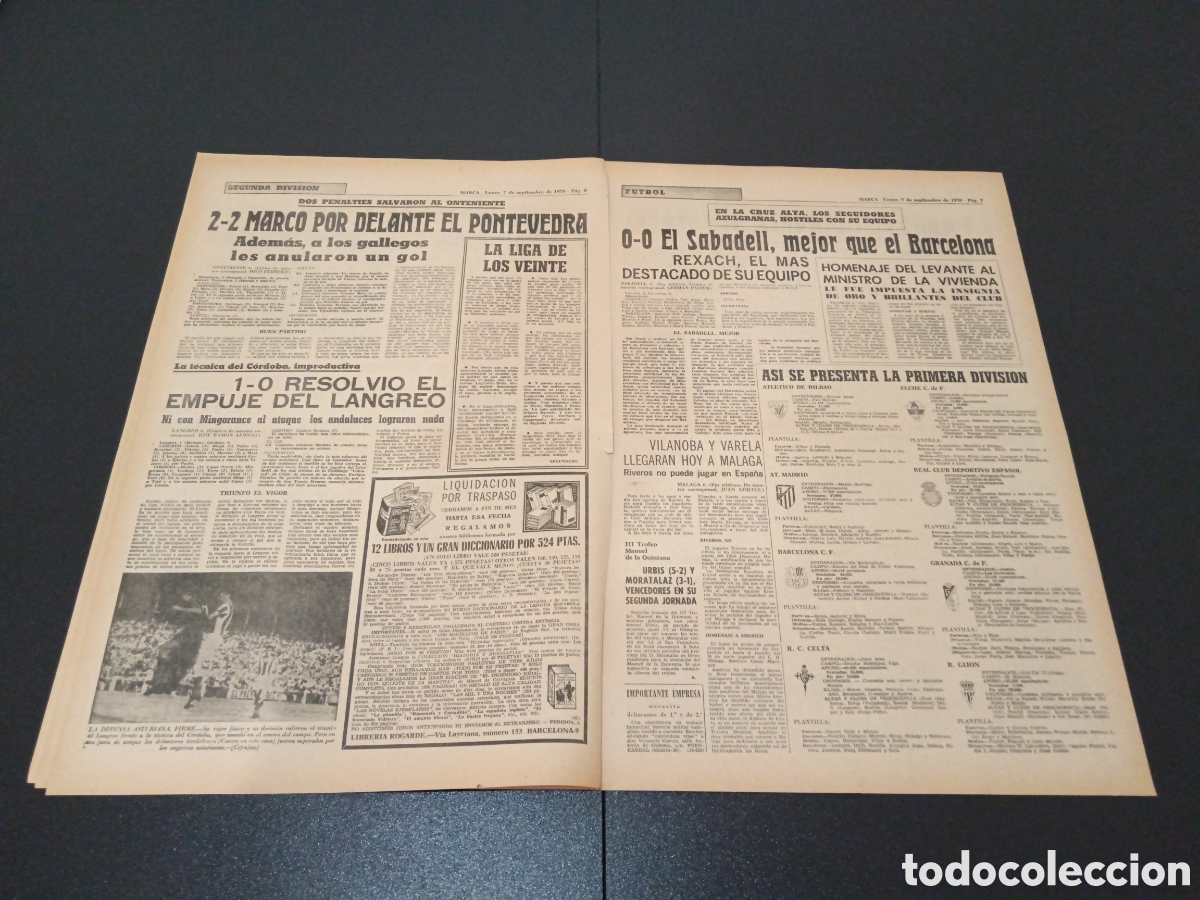 Coleccionismo deportivo: MARCA 07/09/1970 - Foto 4