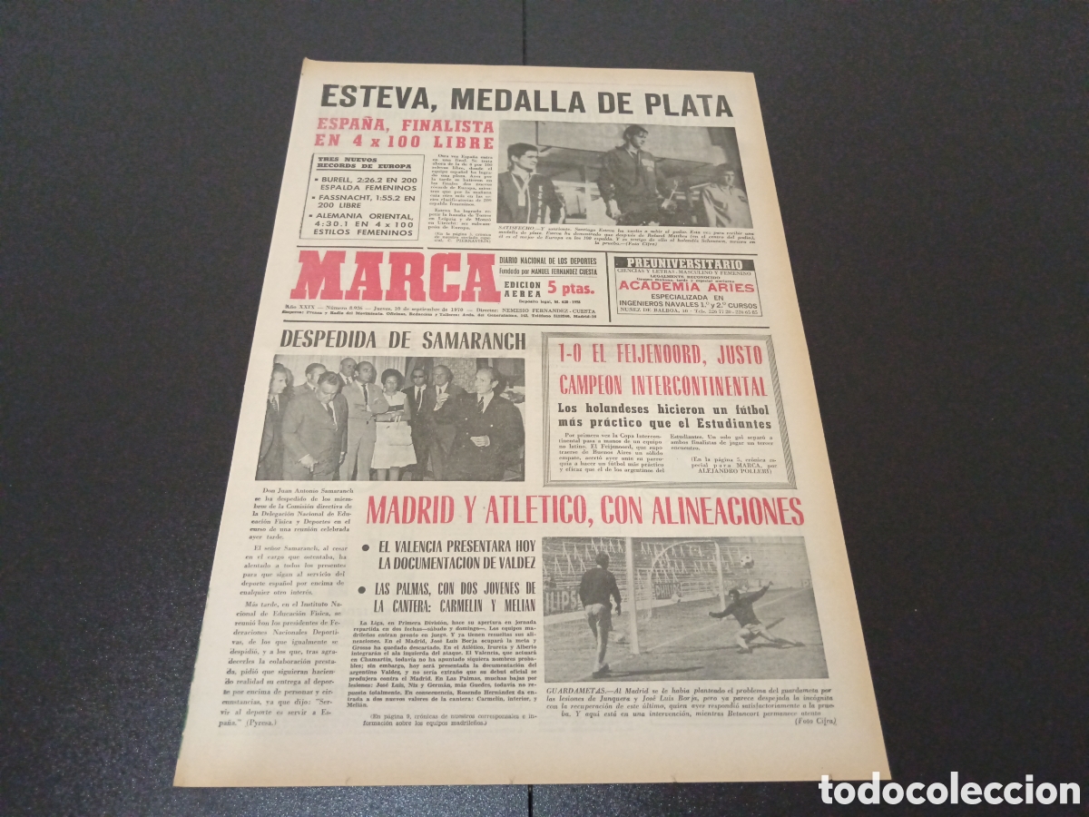 Coleccionismo deportivo: MARCA 10/09/1970 - Foto 1