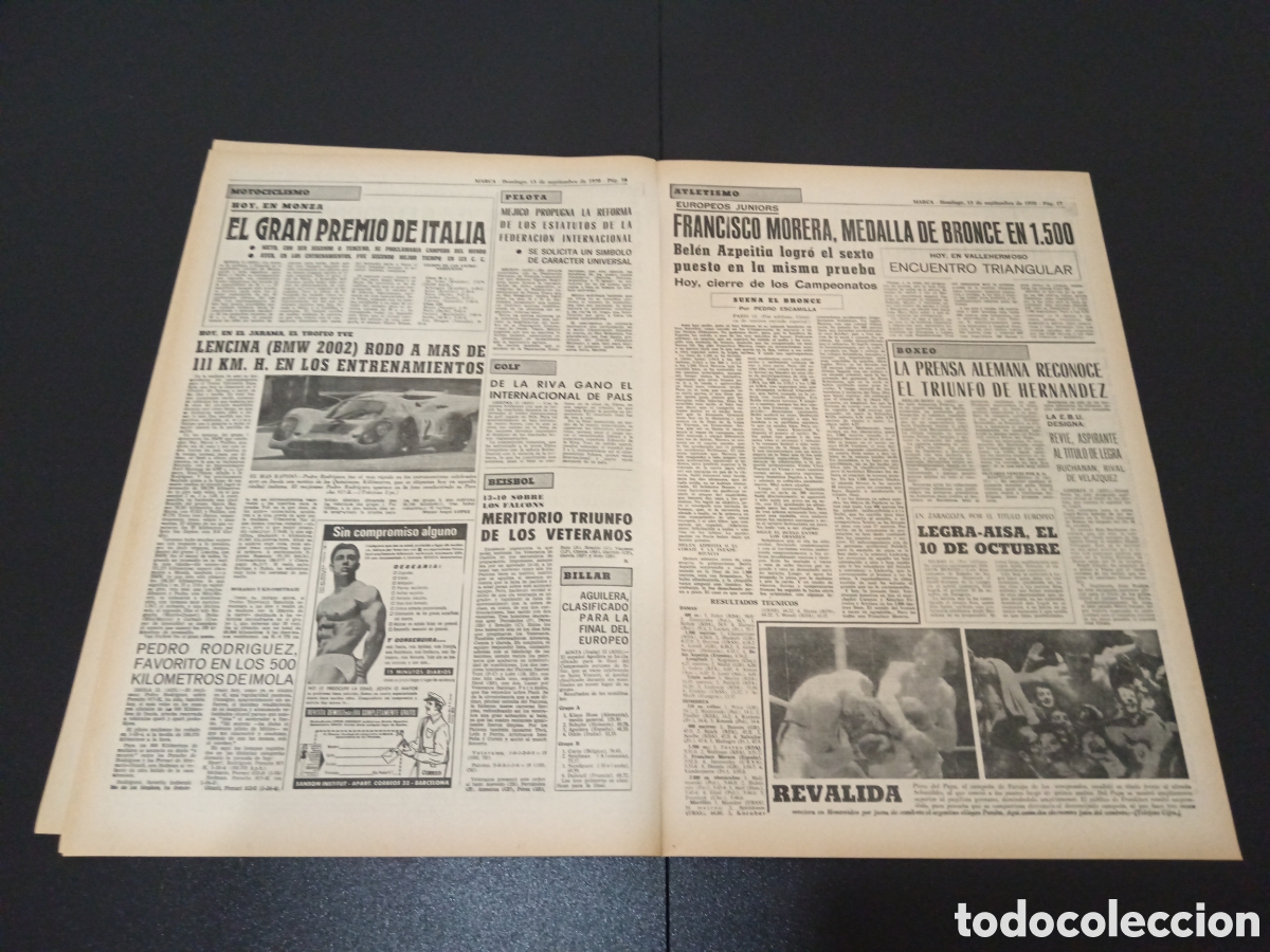 Coleccionismo deportivo: MARCA 13/09/1970 - Foto 7
