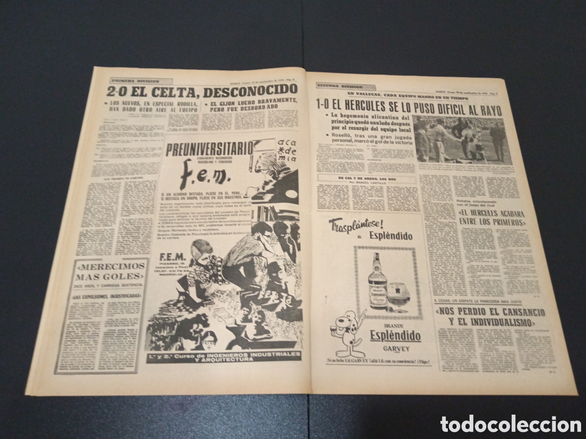 Coleccionismo deportivo: MARCA 14/09/1970 - Foto 4
