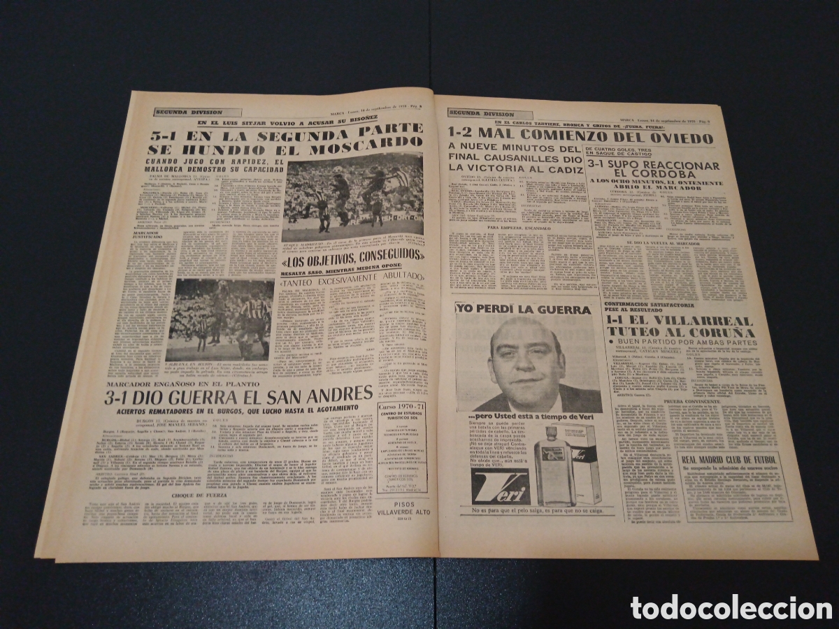 Coleccionismo deportivo: MARCA 14/09/1970 - Foto 5