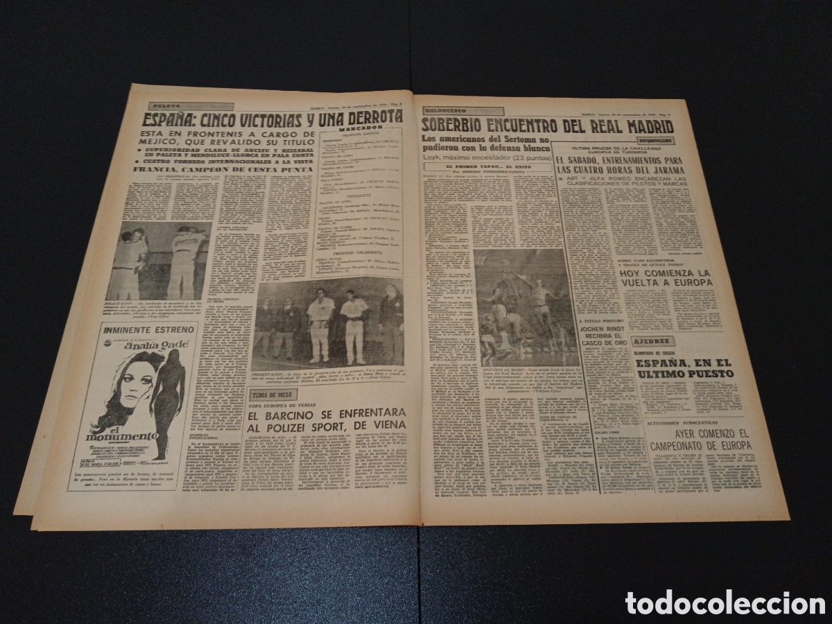 Coleccionismo deportivo: MARCA 24/09/1970 - Foto 4