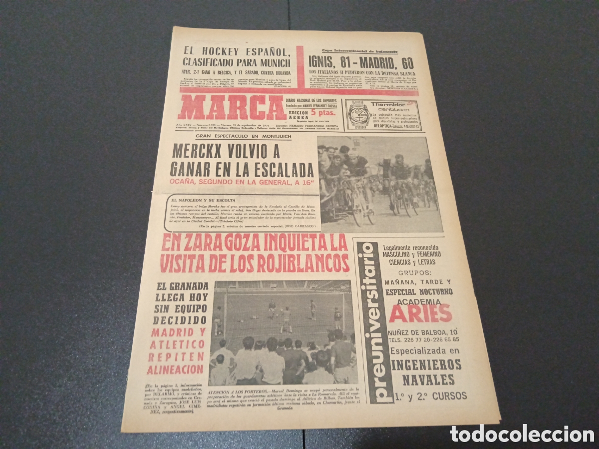 Coleccionismo deportivo: MARCA 25/09/1970 - Foto 1
