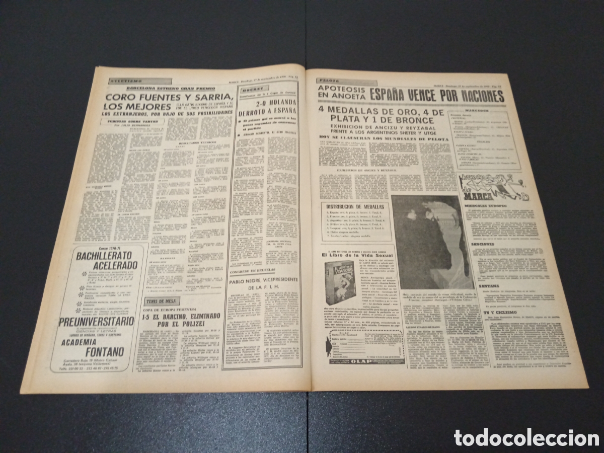 Coleccionismo deportivo: MARCA 27/09/1970 - Foto 5