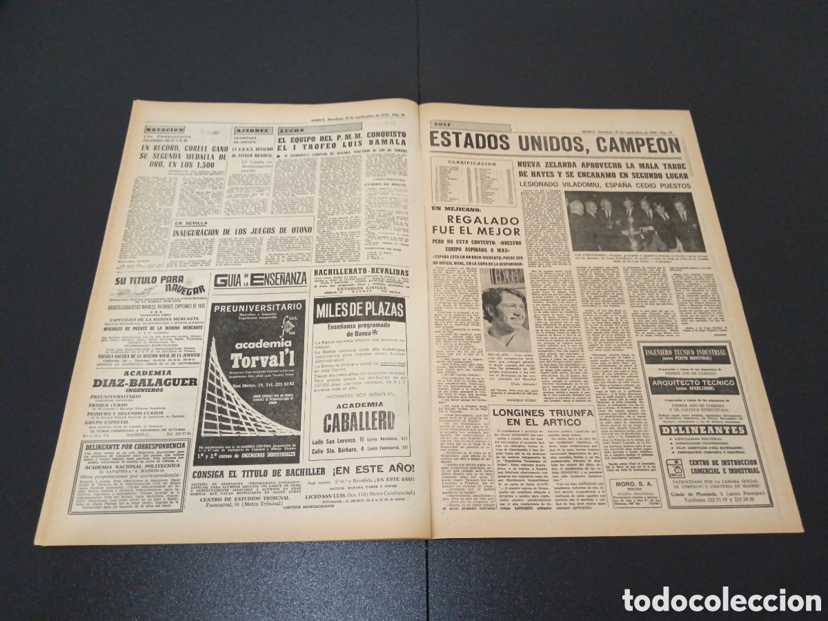 Coleccionismo deportivo: MARCA 27/09/1970 - Foto 6