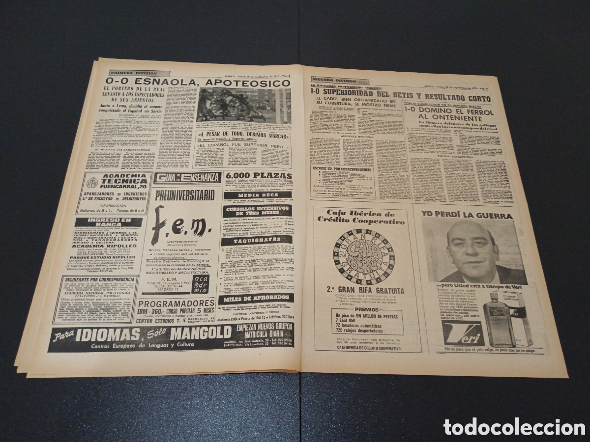 Coleccionismo deportivo: MARCA 28/09/1970 - Foto 5