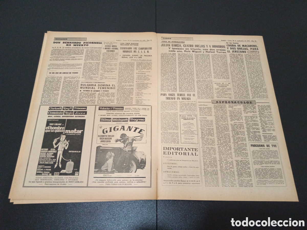 Coleccionismo deportivo: MARCA 28/09/1970 - Foto 12