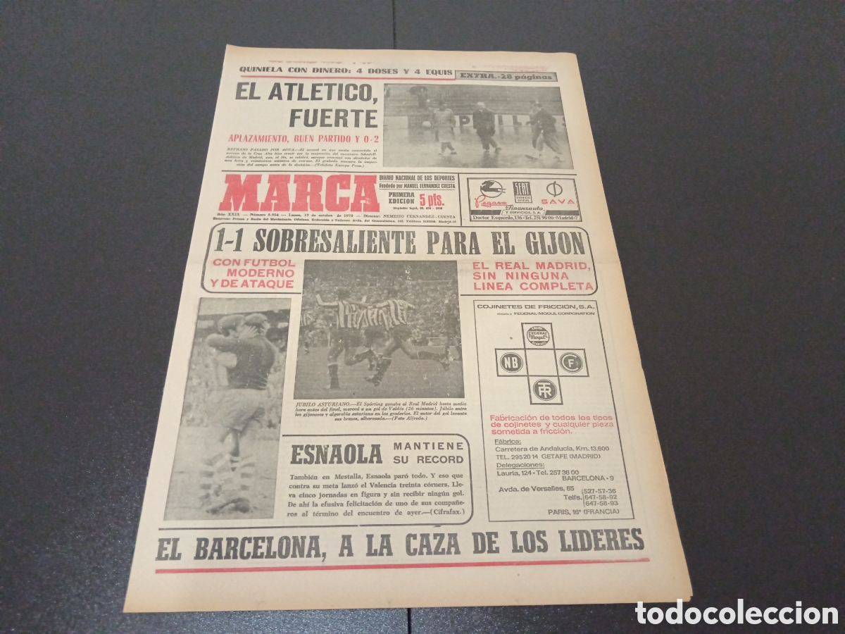 Coleccionismo deportivo: MARCA 12/10/1970 - Foto 1