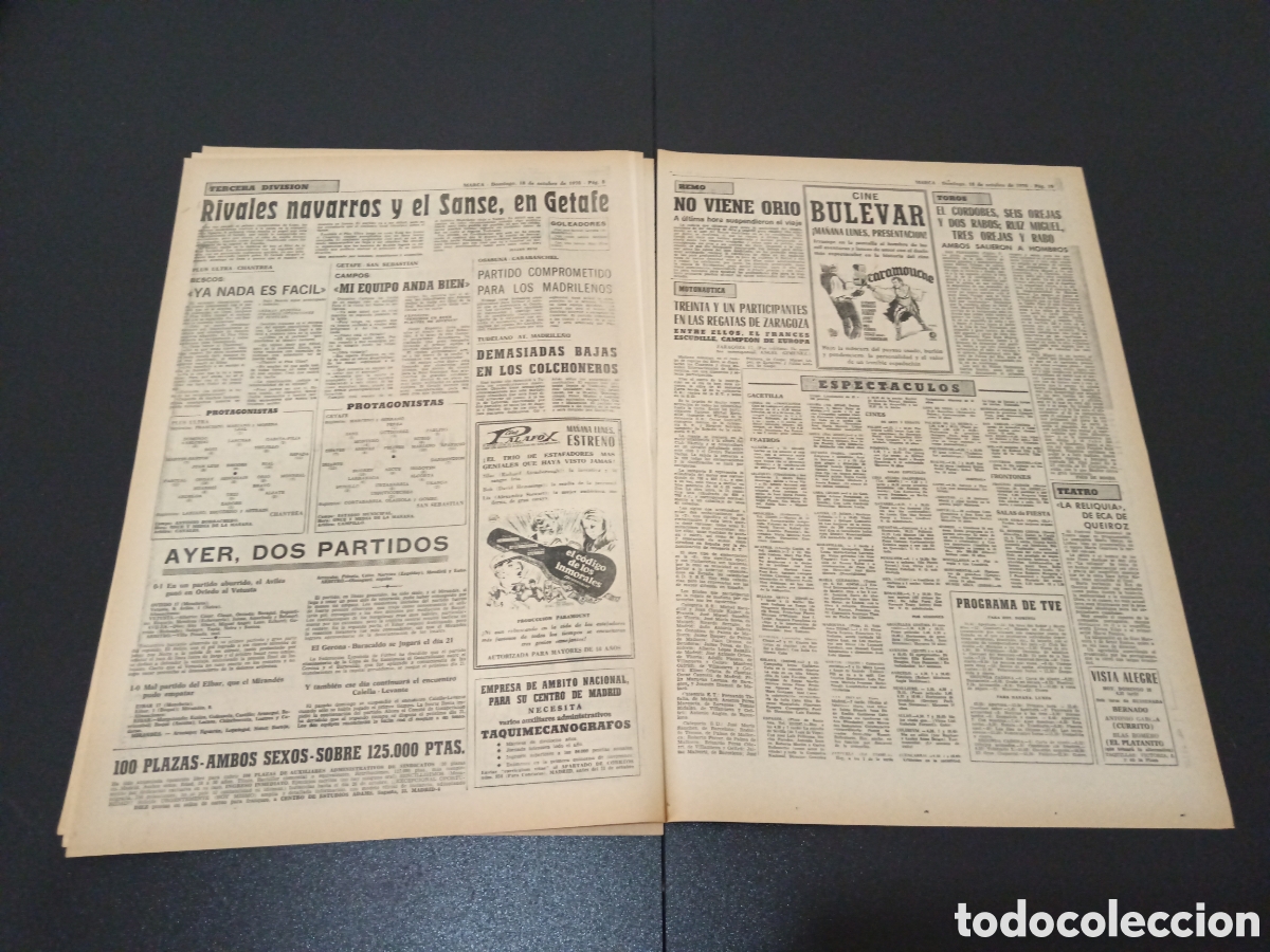 Coleccionismo deportivo: MARCA 18/10/1970 - Foto 5