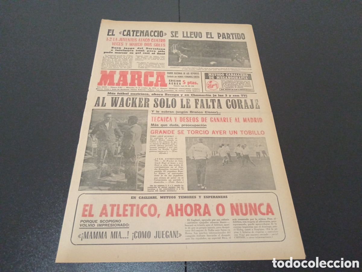 Coleccionismo deportivo: MARCA 21/10/1970 - Foto 1