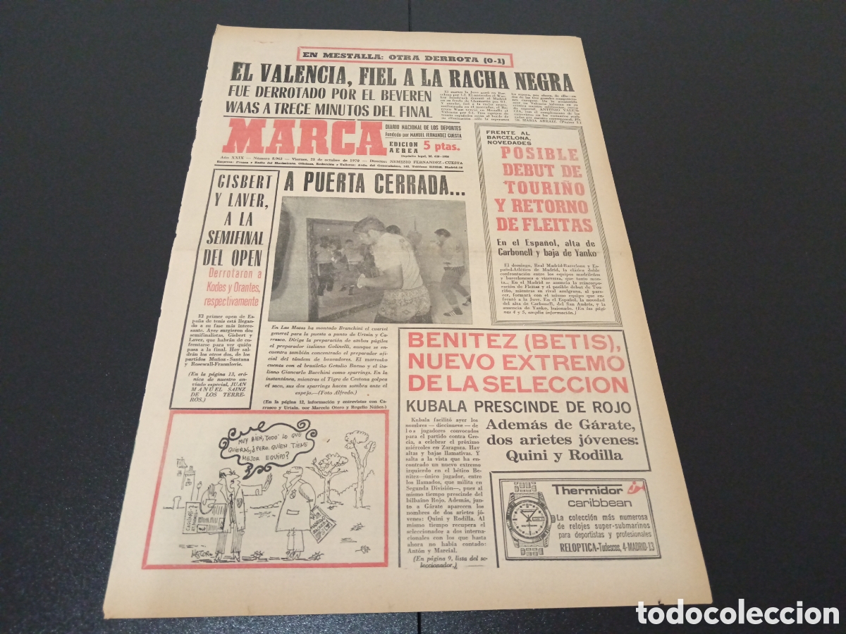 Coleccionismo deportivo: MARCA 23/10/1970 - Foto 1