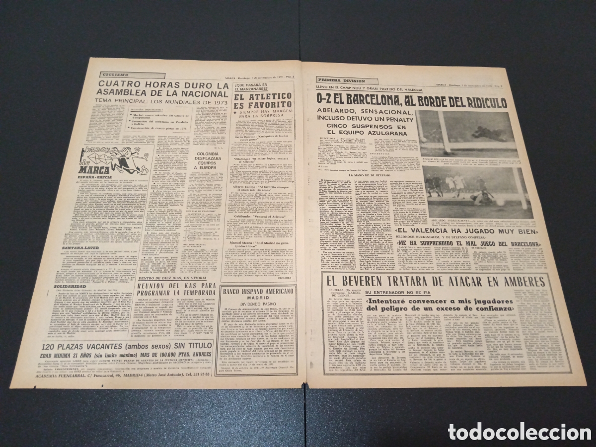 Coleccionismo deportivo: MARCA 01/11/1970 - Foto 2