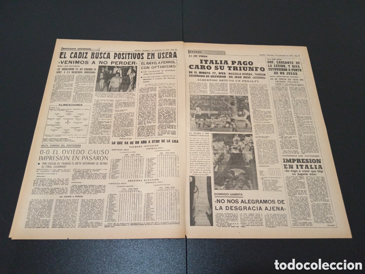 Coleccionismo deportivo: MARCA 01/11/1970 - Foto 3