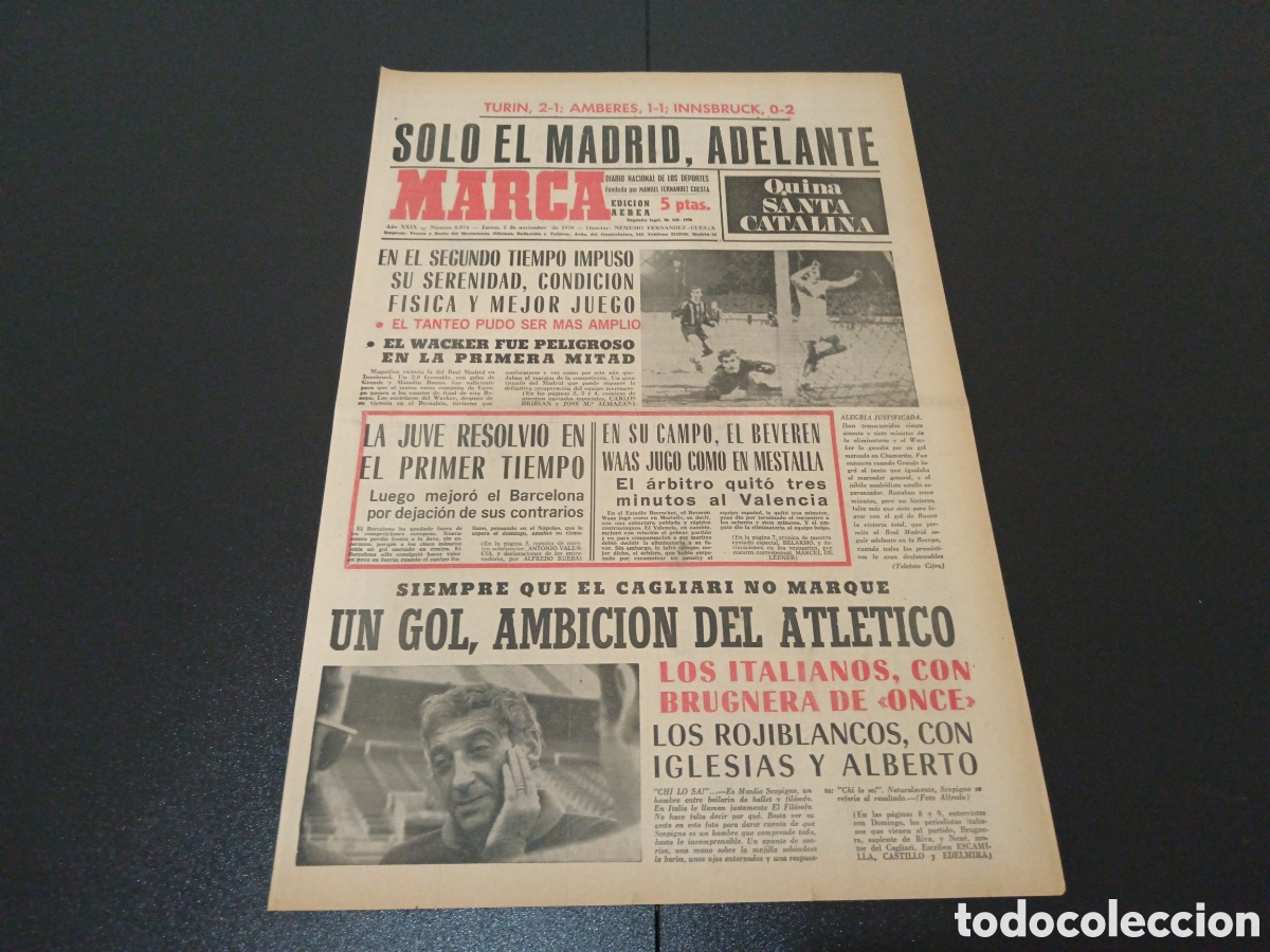 Coleccionismo deportivo: MARCA 05/11/1970 - Foto 1