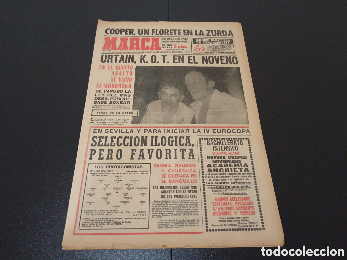 Coleccionismo deportivo: MARCA 11/11/1970 - Foto 1