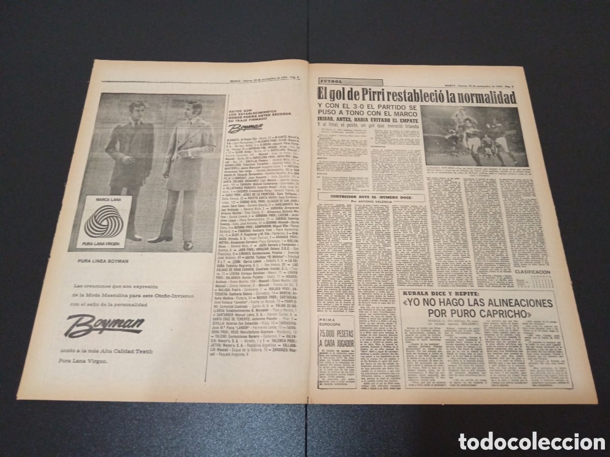 Coleccionismo deportivo: MARCA 12/11/1970 - Foto 2