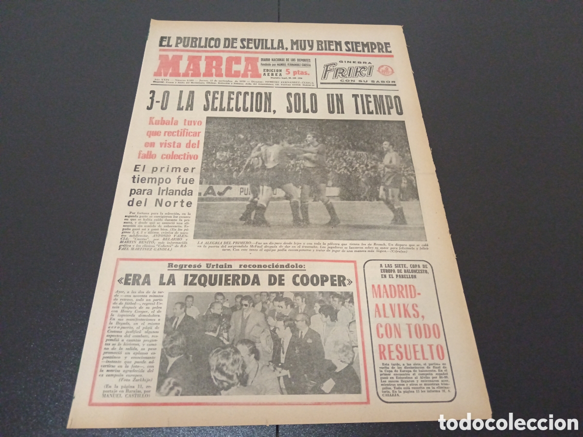 Coleccionismo deportivo: MARCA 12/11/1970 - Foto 1