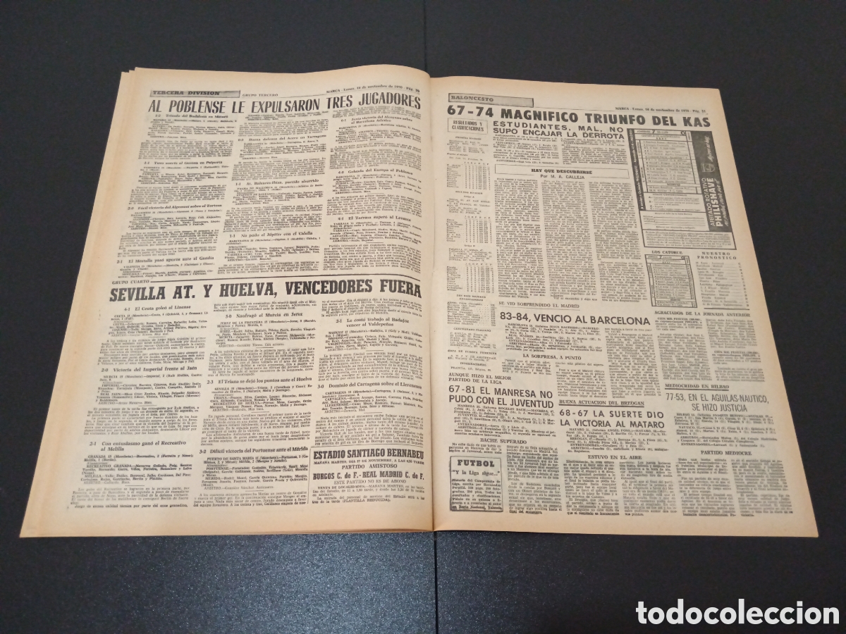 Coleccionismo deportivo: MARCA 16/11/1970 - Foto 11