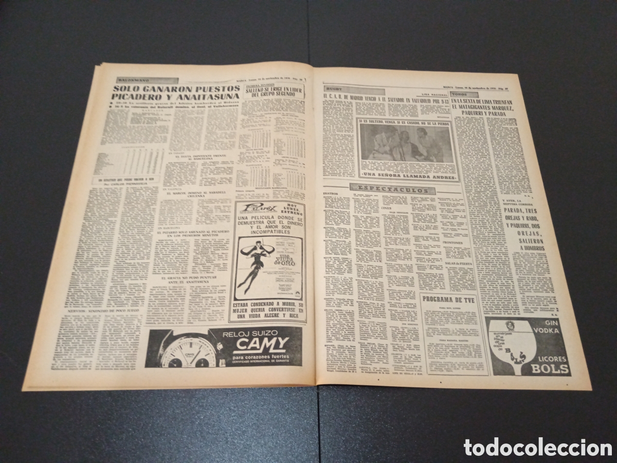 Coleccionismo deportivo: MARCA 16/11/1970 - Foto 12