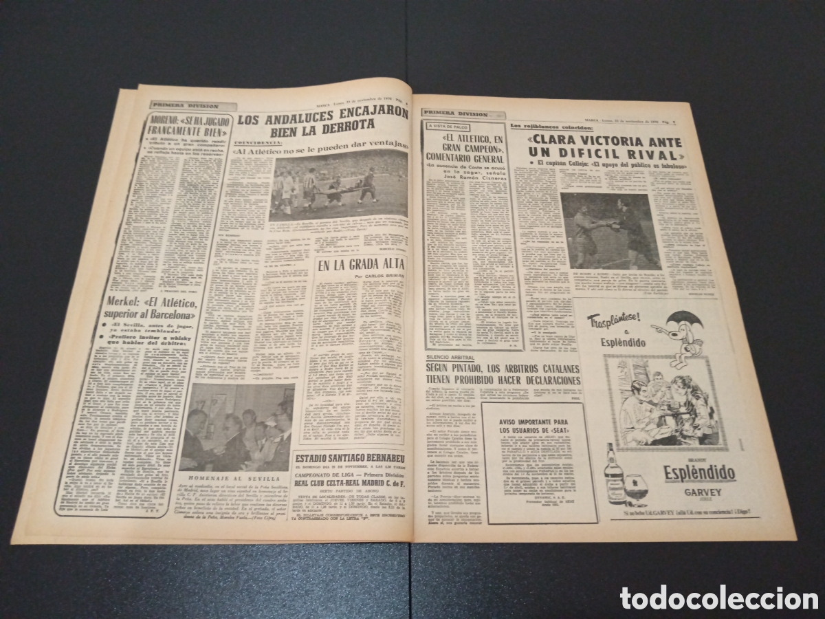 Coleccionismo deportivo: MARCA 23/11/1970 - Foto 4