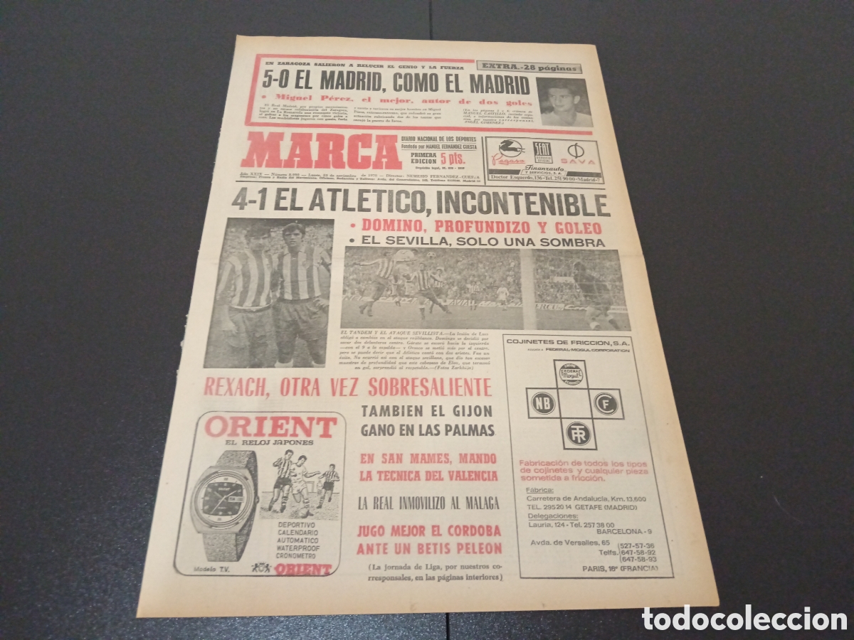 Coleccionismo deportivo: MARCA 23/11/1970 - Foto 1