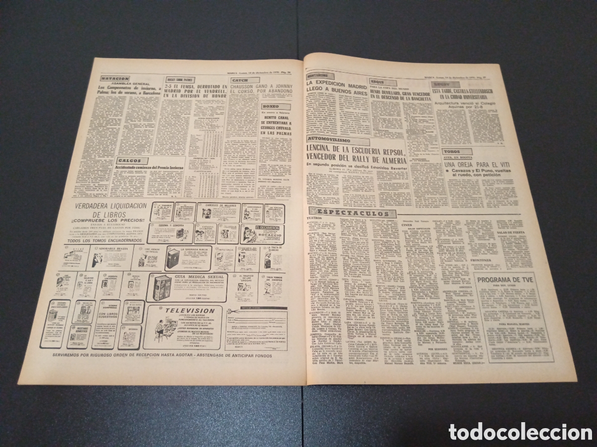 Coleccionismo deportivo: MARCA 14/12/1970 - Foto 14