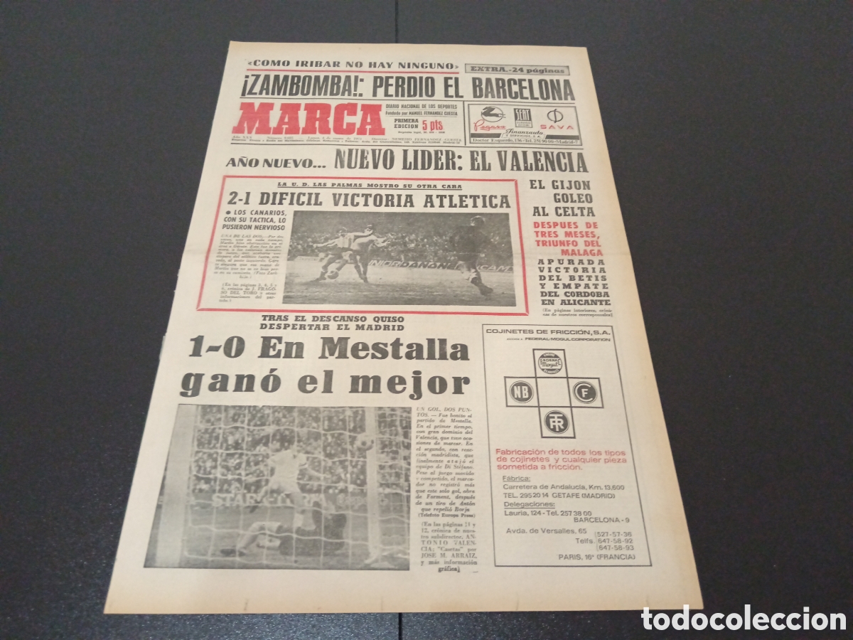Coleccionismo deportivo: MARCA 04/01/1971 - Foto 1
