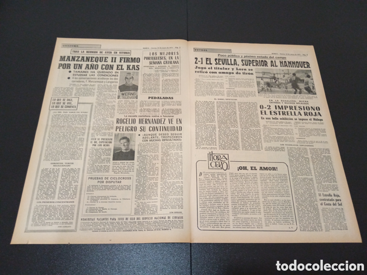 Coleccionismo deportivo: MARCA 14/01/1971 - Foto 2