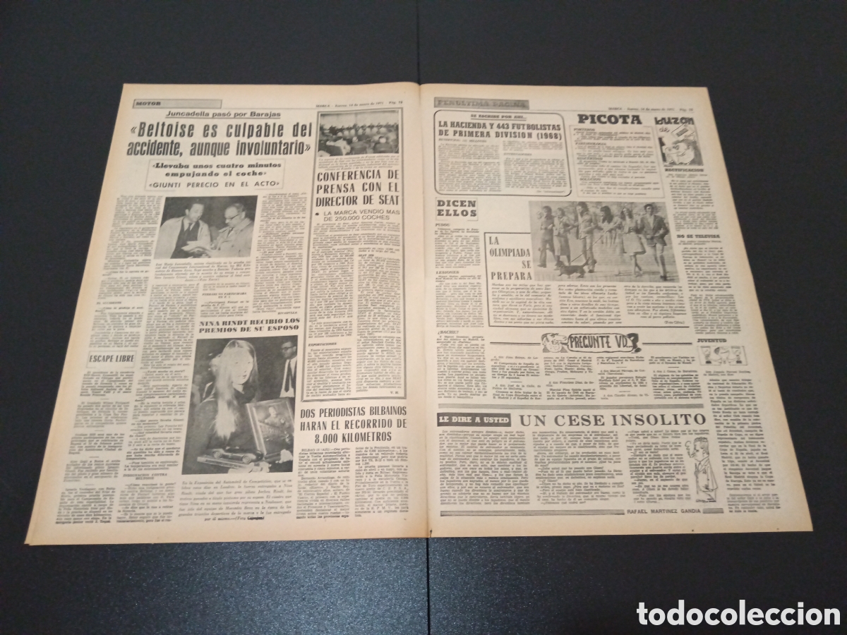 Coleccionismo deportivo: MARCA 14/01/1971 - Foto 4