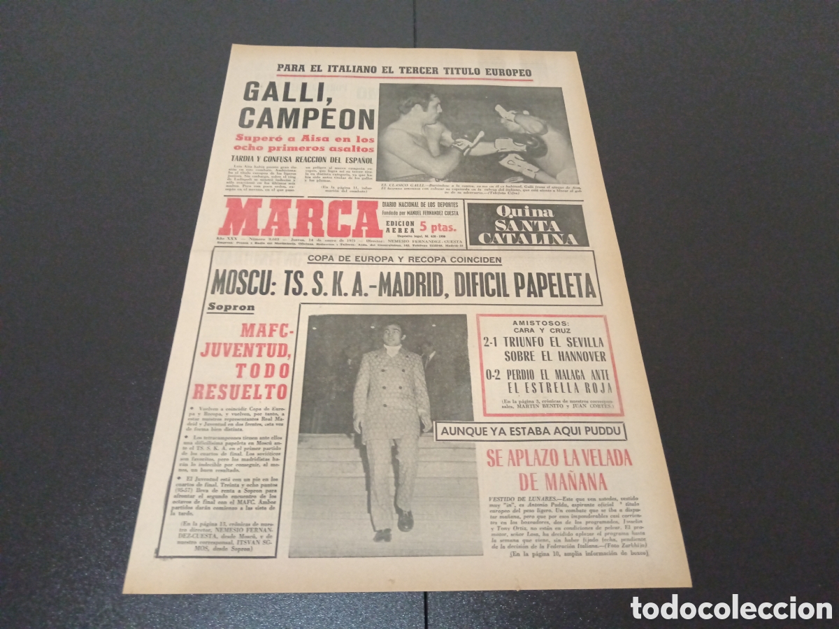 Coleccionismo deportivo: MARCA 14/01/1971 - Foto 1