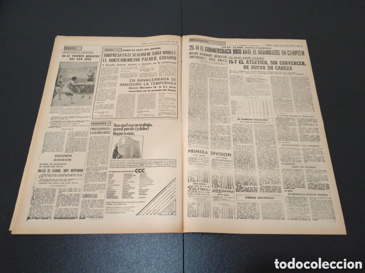 Coleccionismo deportivo: MARCA 18/01/1971 - Foto 12
