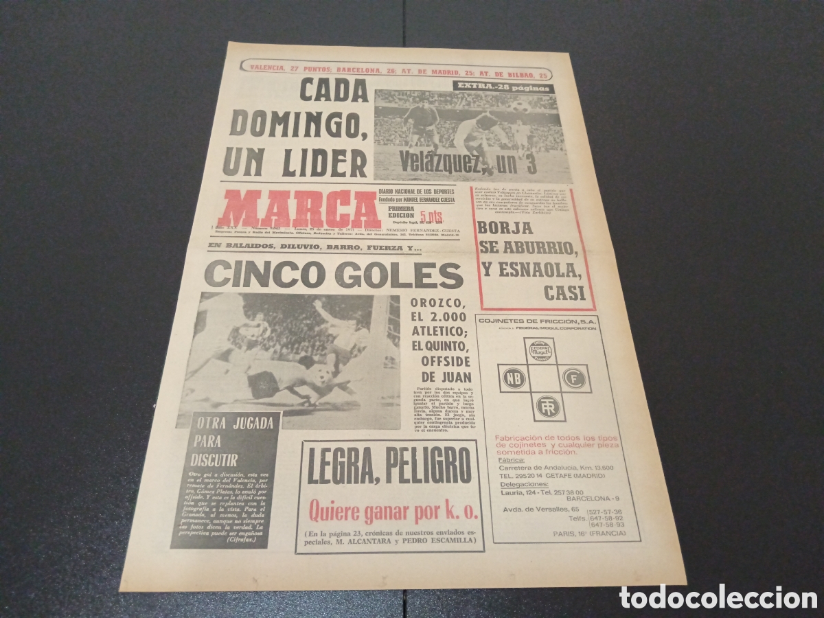 Coleccionismo deportivo: MARCA 25/01/1971 - Foto 1