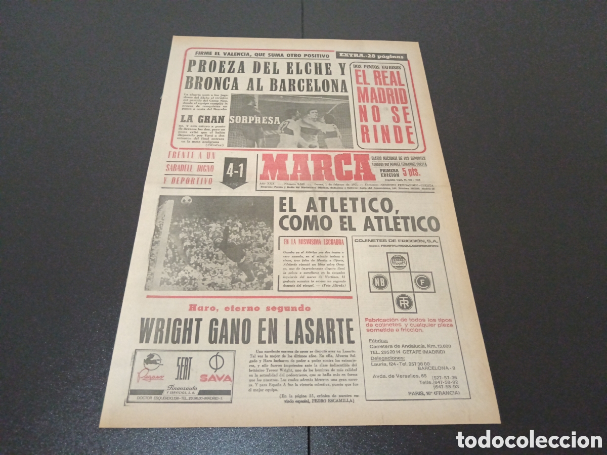 Coleccionismo deportivo: MARCA 01/02/1971 - Foto 1