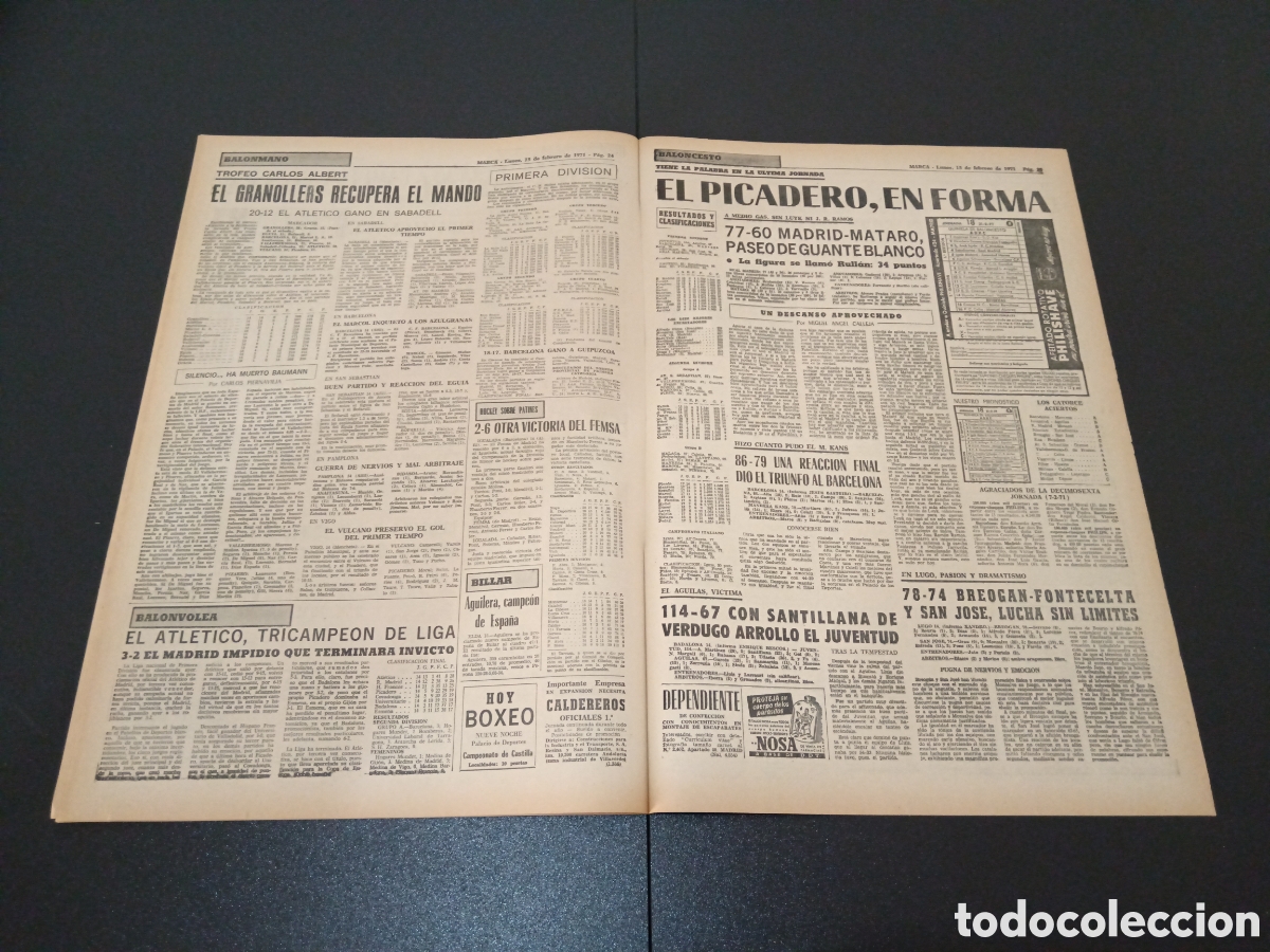 Coleccionismo deportivo: MARCA 15/02/1971 - Foto 12