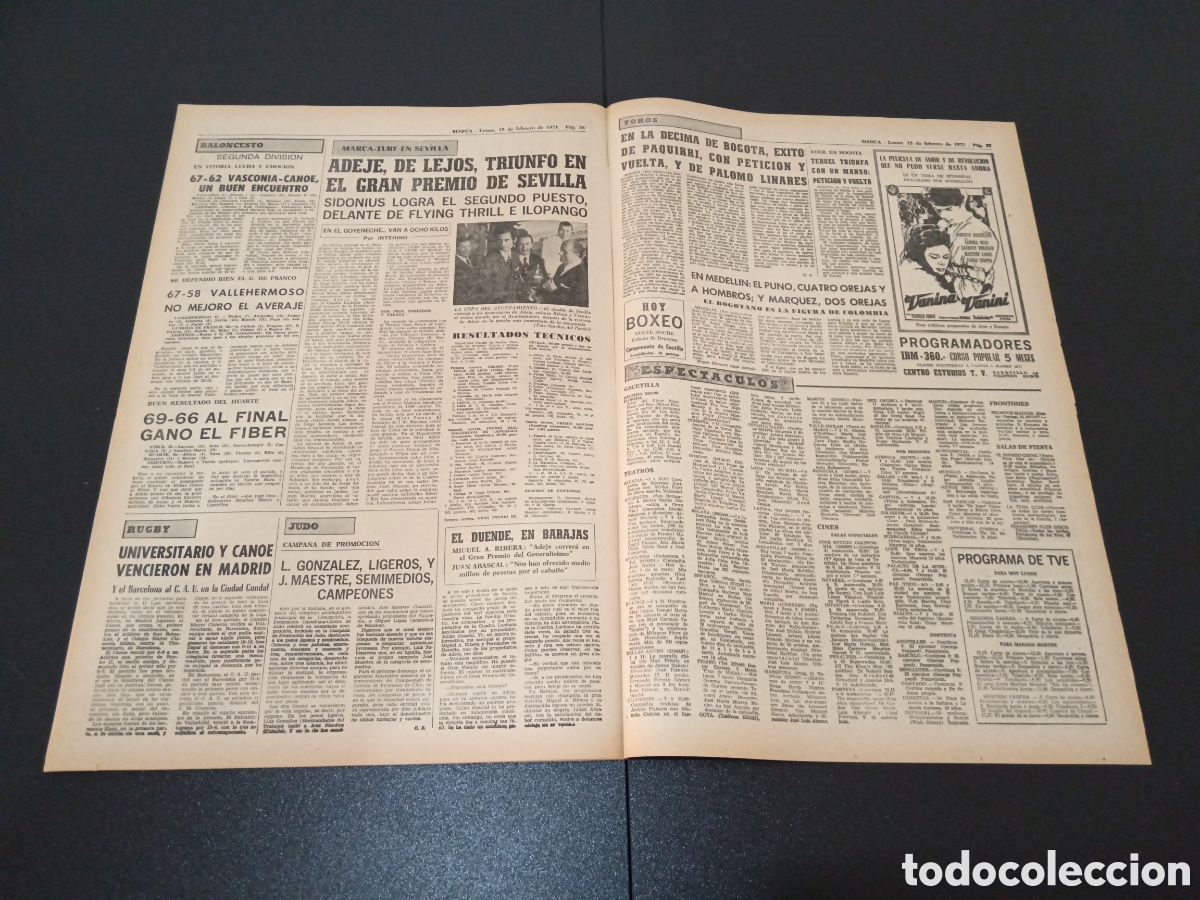 Coleccionismo deportivo: MARCA 15/02/1971 - Foto 13