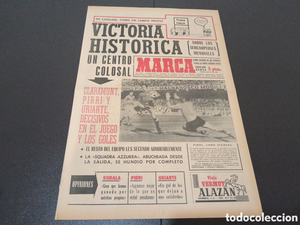 Collezionismo sportivo: MARCA 21/02/1971