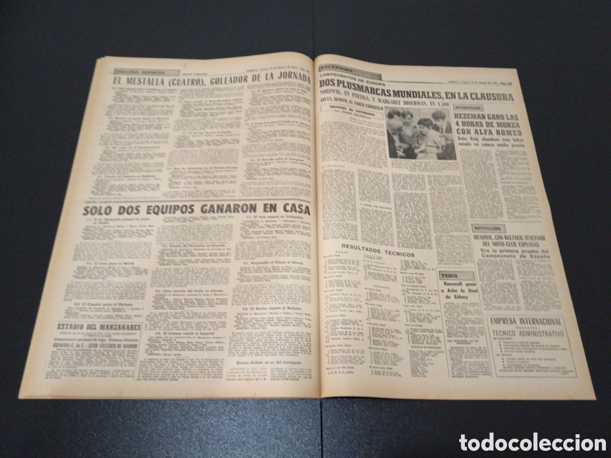 Coleccionismo deportivo: MARCA 15/03/1971 - Foto 12