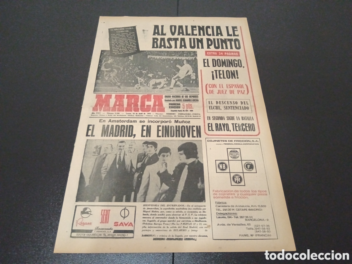 Coleccionismo deportivo: MARCA 12/04/1971 - Foto 1