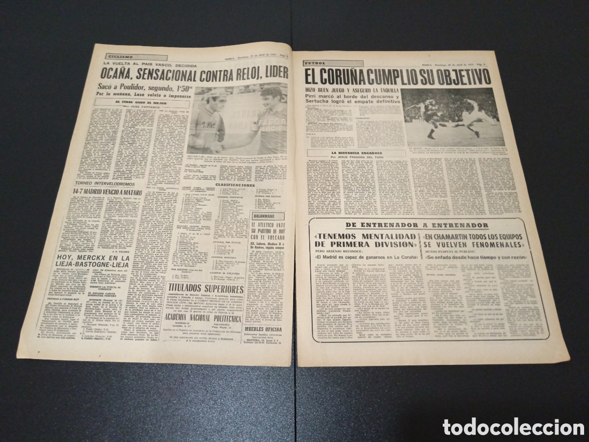 Coleccionismo deportivo: MARCA 25/04/1971 - Foto 2