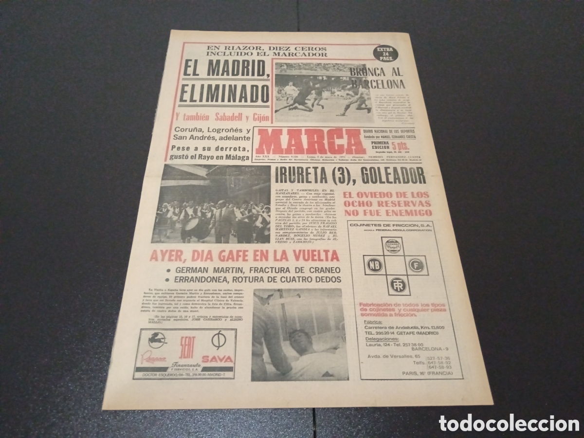 Coleccionismo deportivo: MARCA 03/05/1971 - Foto 1