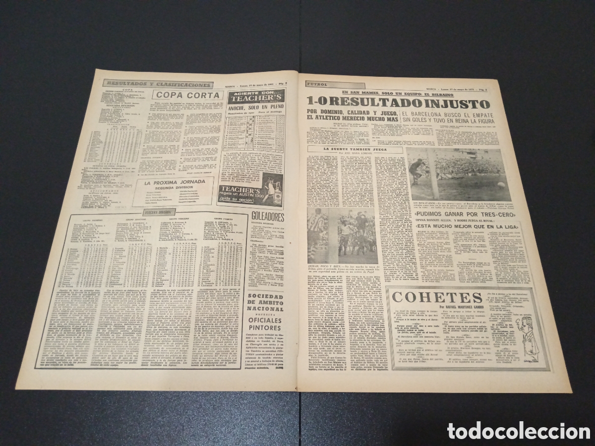 Coleccionismo deportivo: MARCA 17/05/1971 - Foto 2