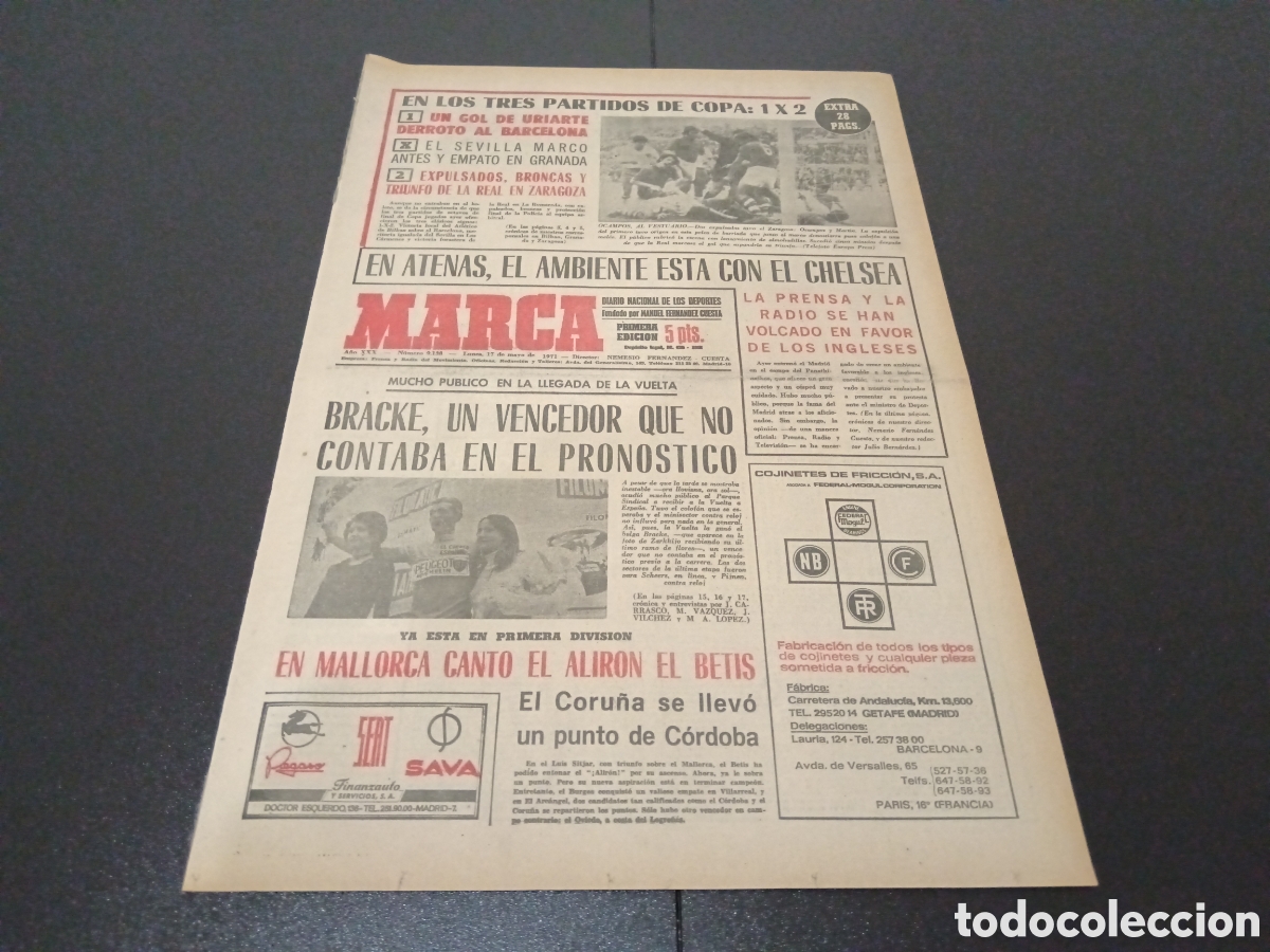 Coleccionismo deportivo: MARCA 17/05/1971 - Foto 1