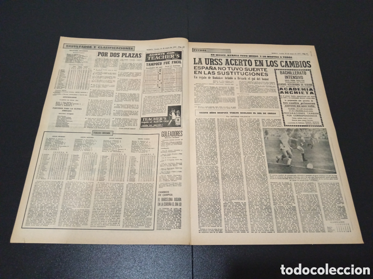 Coleccionismo deportivo: MARCA 31/05/1971 - Foto 2