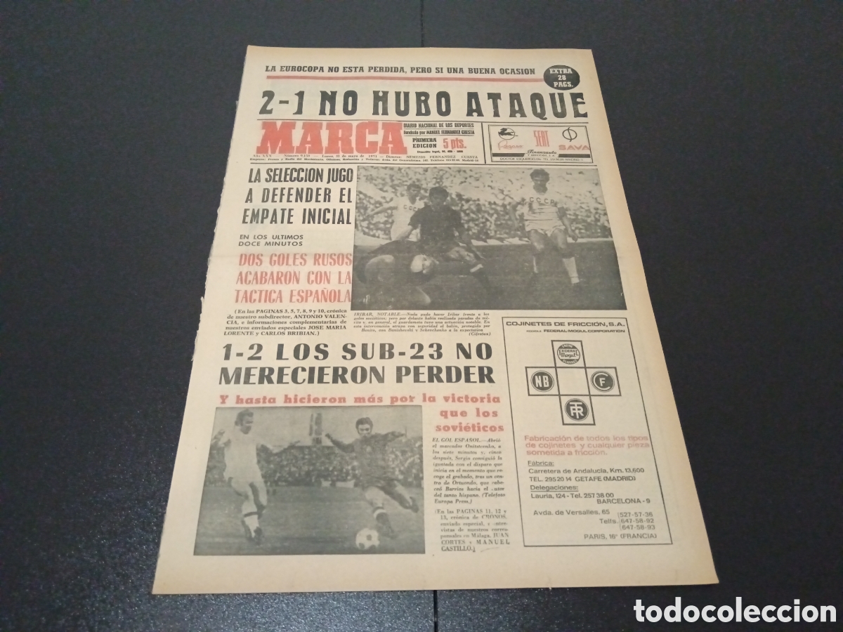 Coleccionismo deportivo: MARCA 31/05/1971 - Foto 1