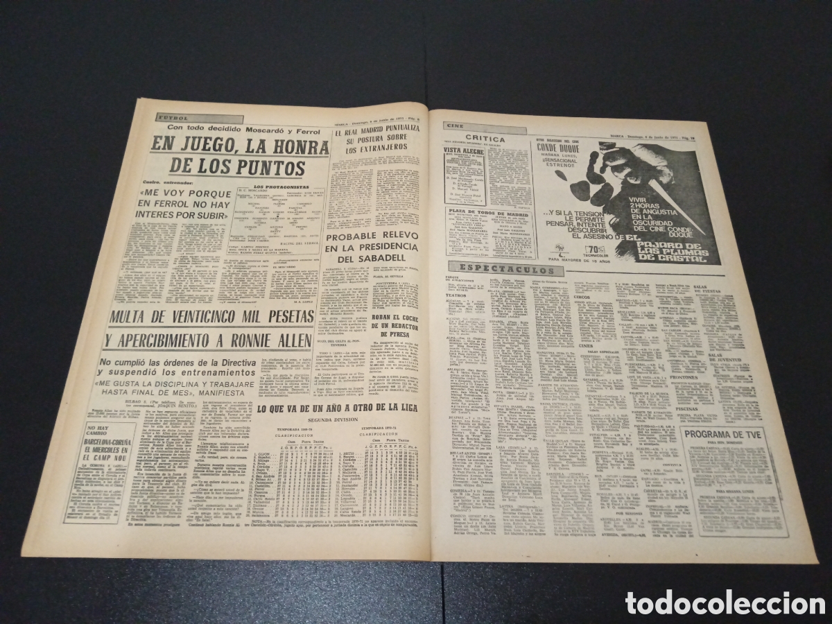 Coleccionismo deportivo: MARCA 06/06/1971 - Foto 4