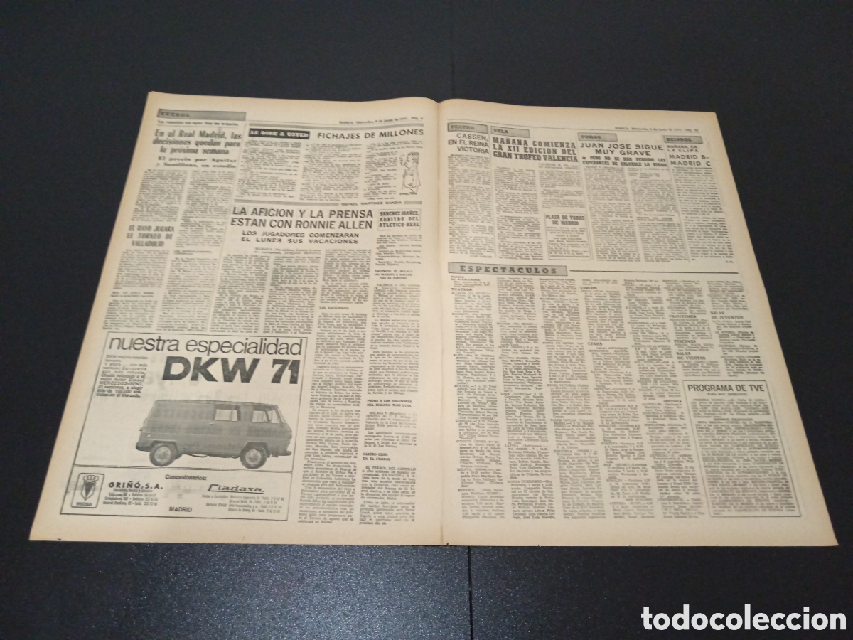Coleccionismo deportivo: MARCA 09/06/1971 - Foto 3