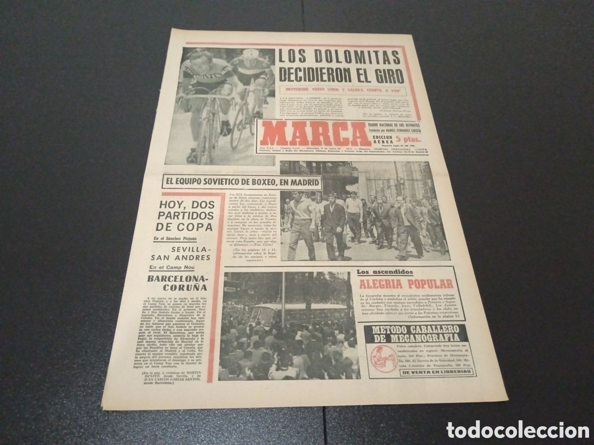 Coleccionismo deportivo: MARCA 09/06/1971 - Foto 1