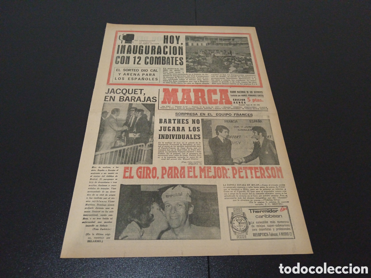 Coleccionismo deportivo: MARCA 11/06/1971 - Foto 1